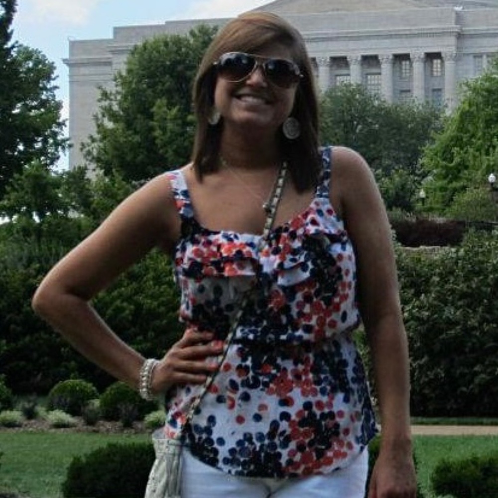 Ann Taylor Polka Dot Waist-Cinch Tank Top